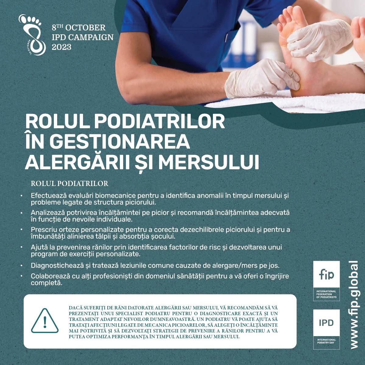 Infografic: Rolul podiatrilor în gestionarea alergării și mersului